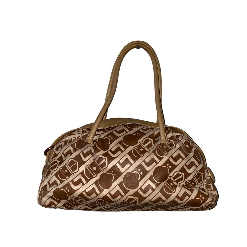 Judith Leiber Vintage Shoulder Bag Handbag Buckle Print L Rare